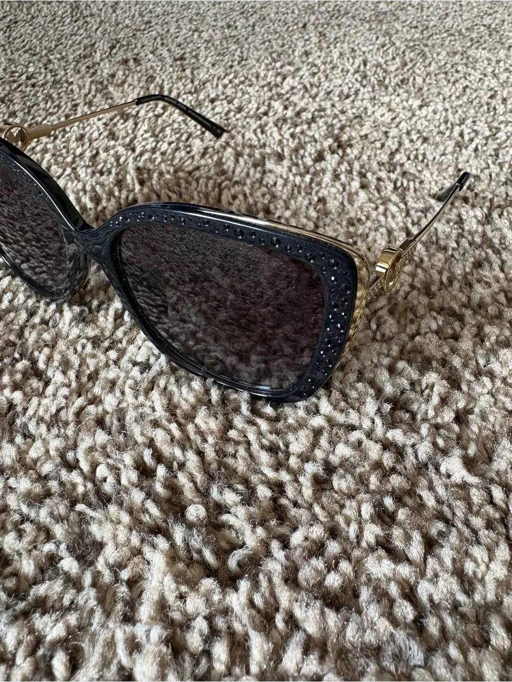 Michael Kors Black Crystal-Trim Cat Eye Sunglasses